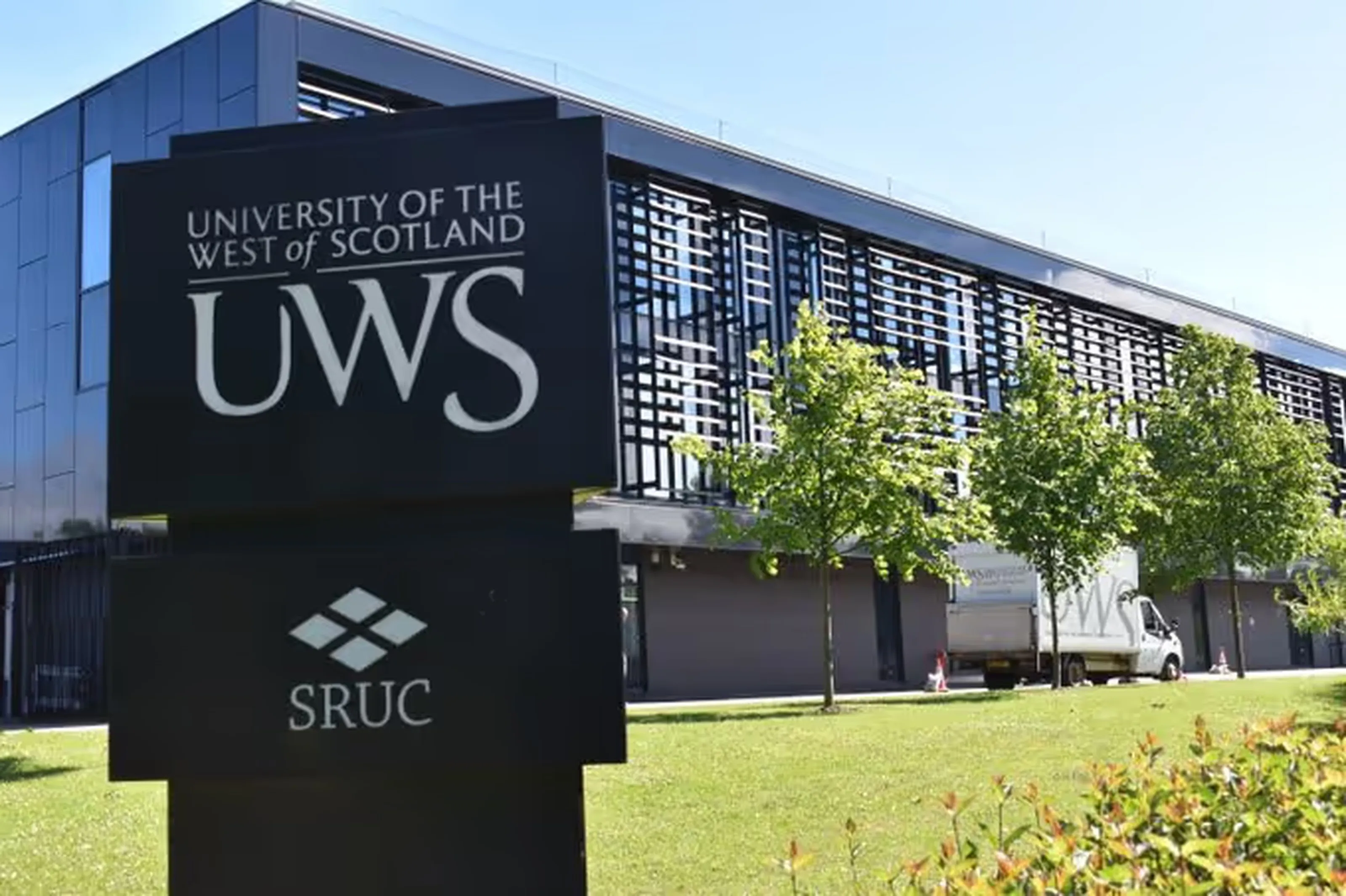 University of the West of Scotland campus sign